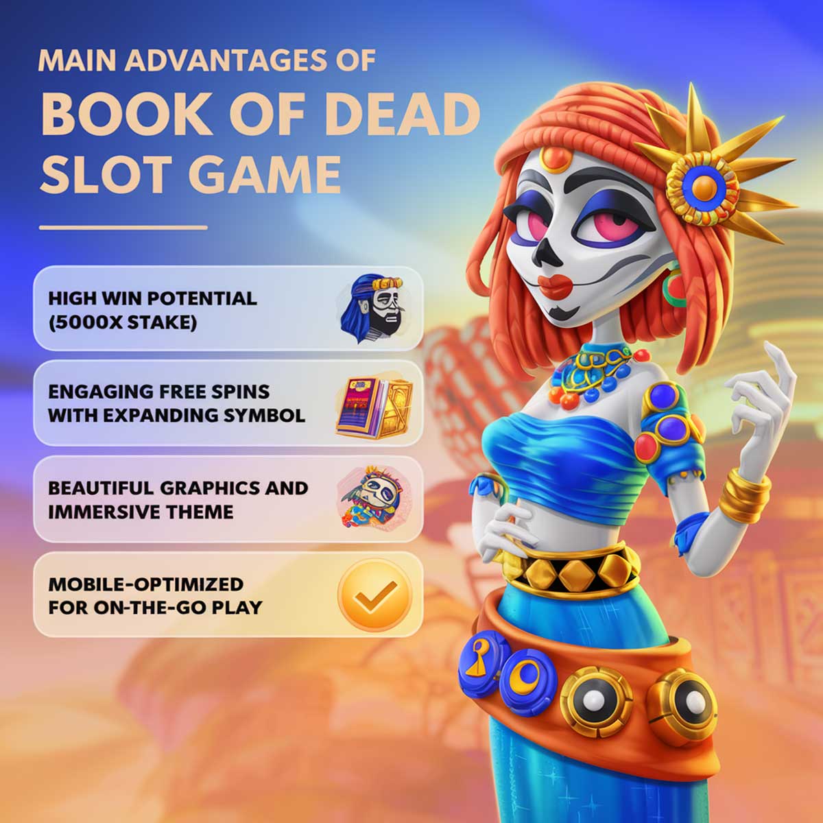 Book of Dead slot game main features